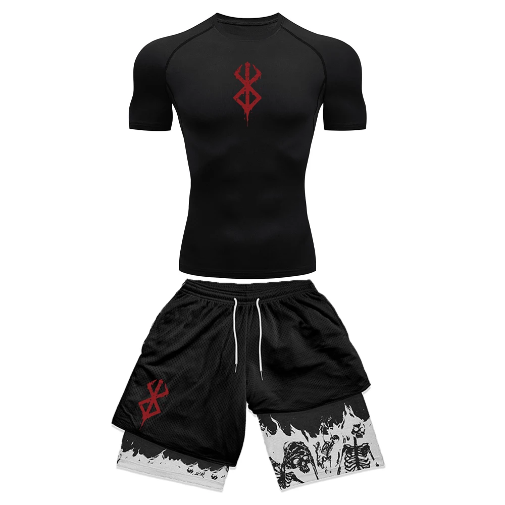 Compression Shorts Athletes - Anime 3d impresso conjunto de compressão