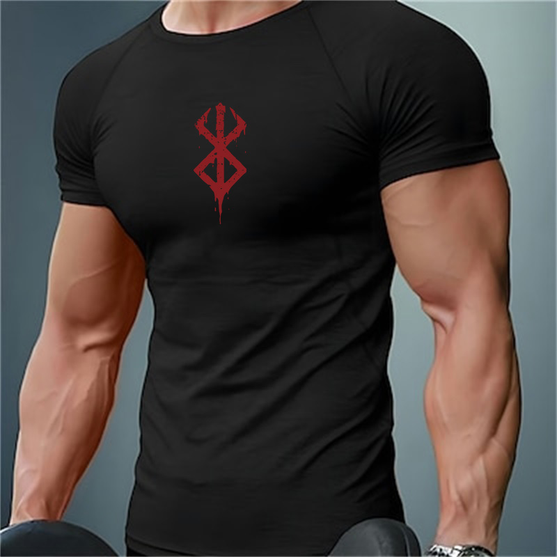 Base Layer Top - Camisetas de Compressão Masculinas Estampadas de