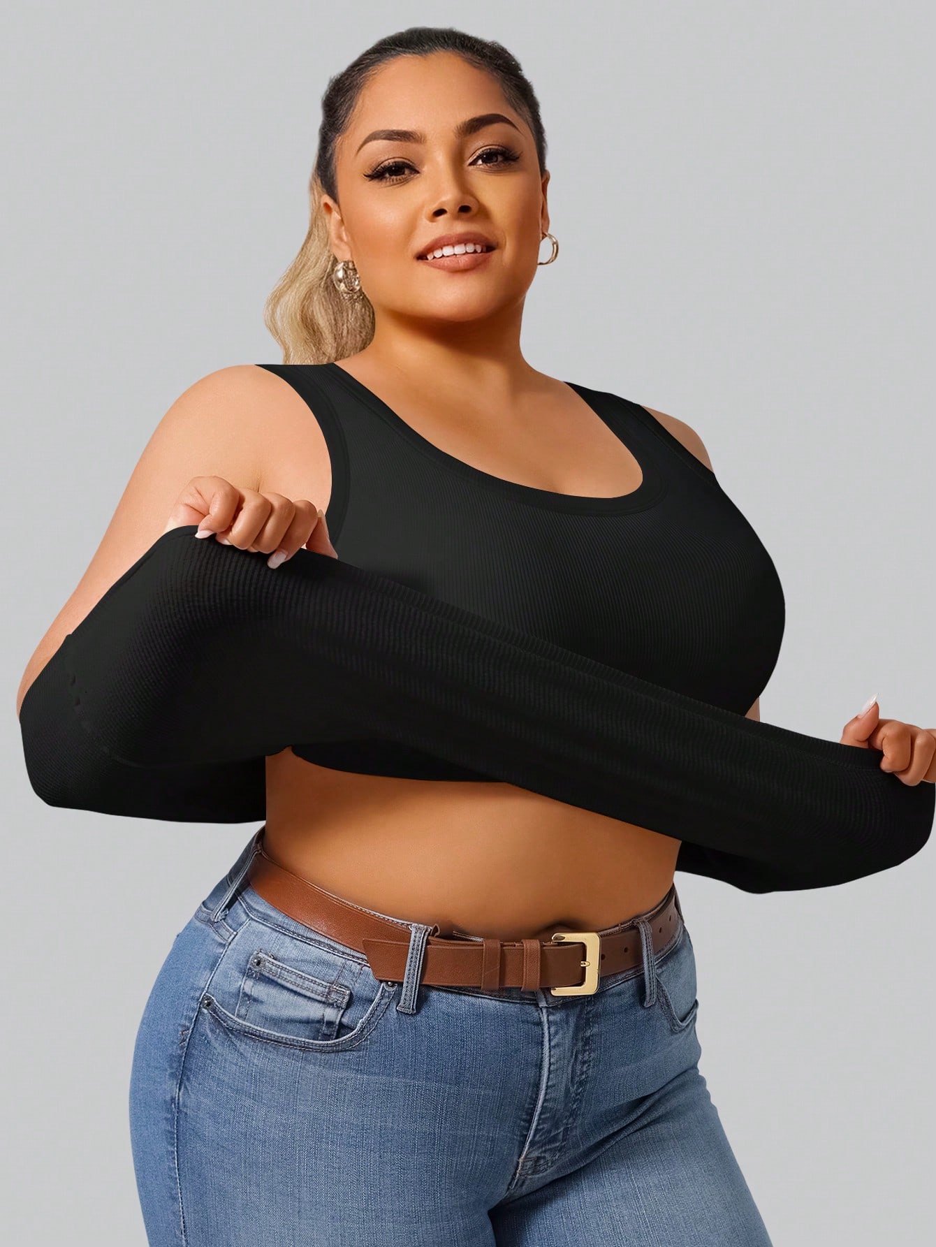 Tank Top Ribbed - Top Cropped de Malha com Alta