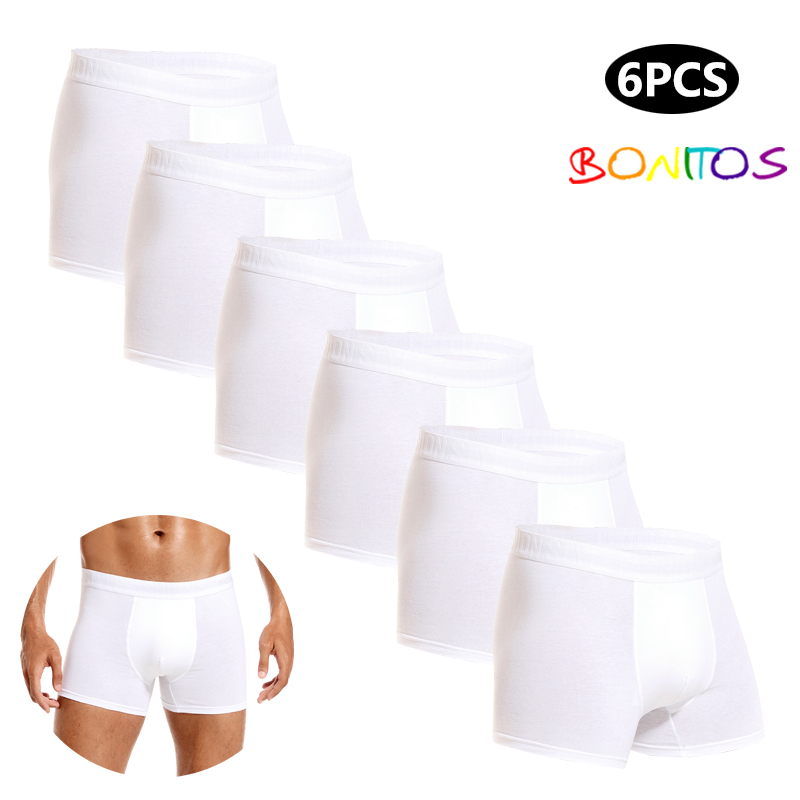 6 pçs branco calcinha masculin - Multi Pack Underwear avaliação e preço