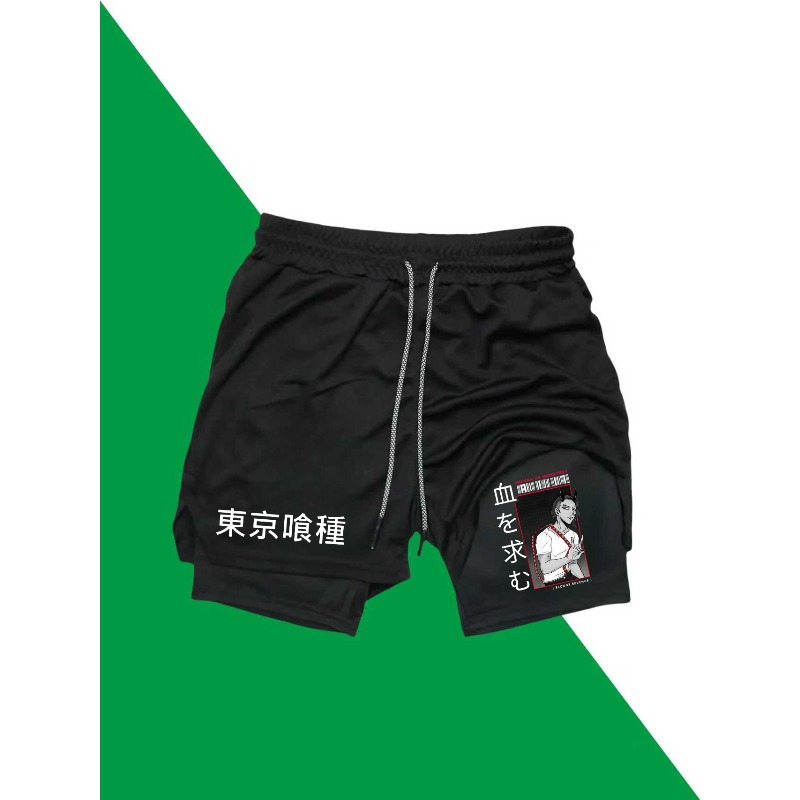 Tokyo ghoul impressão 2 em 1 s - Compression Shorts Athletes avaliação e preço