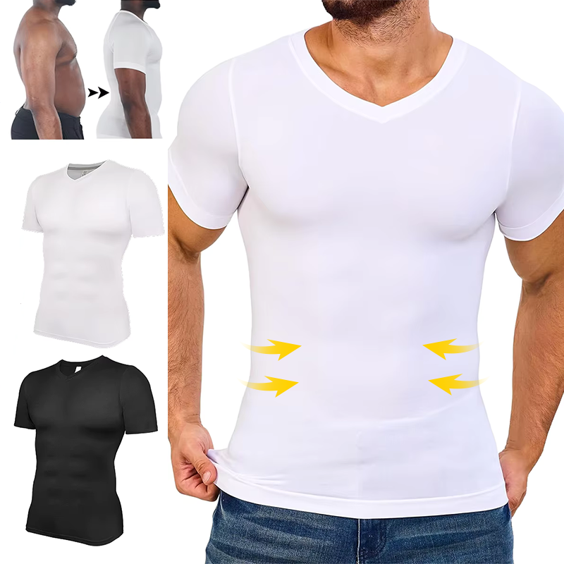 Homens com decote em v camisas - Undershirt Crew Neck avaliação e preço